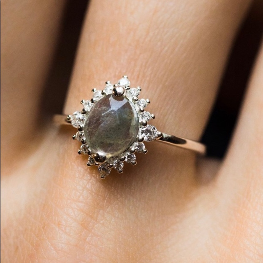 Local eclectic LA KAISER labradorite silver ring 6